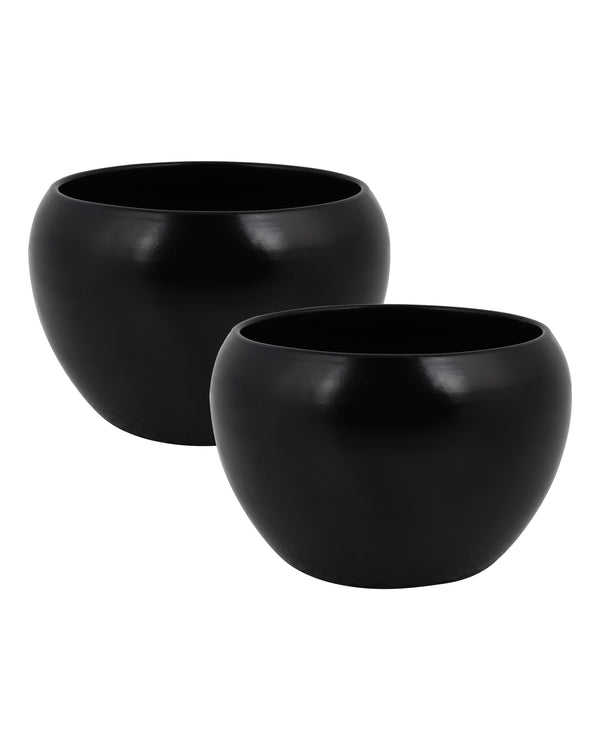 Mini Pot Garden™ Matte Black Round Planter Set | Minimal Indoor Plant Pots | Modern Tabletop Décor